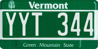 VT license plate YYT344