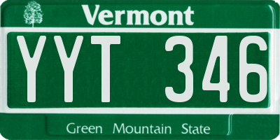 VT license plate YYT346