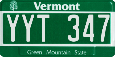 VT license plate YYT347