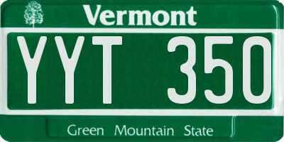 VT license plate YYT350
