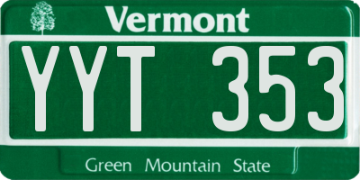 VT license plate YYT353