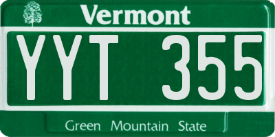 VT license plate YYT355