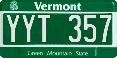 VT license plate YYT357