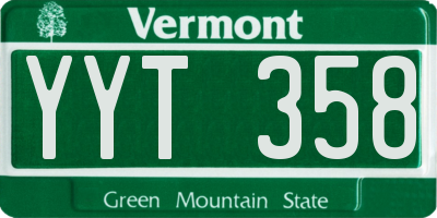 VT license plate YYT358