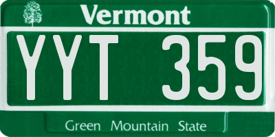 VT license plate YYT359
