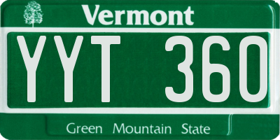 VT license plate YYT360