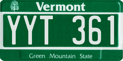 VT license plate YYT361