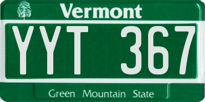 VT license plate YYT367