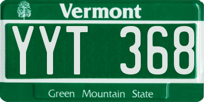 VT license plate YYT368