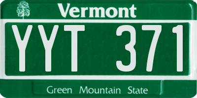 VT license plate YYT371