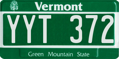 VT license plate YYT372