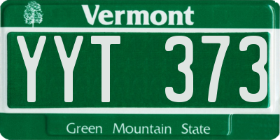 VT license plate YYT373