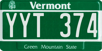 VT license plate YYT374