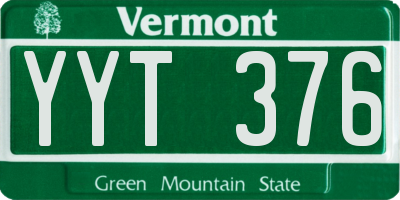 VT license plate YYT376