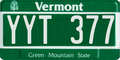 VT license plate YYT377