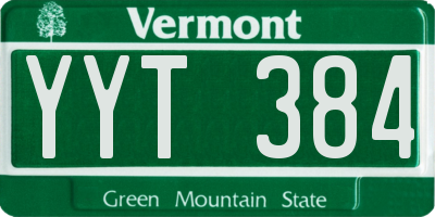 VT license plate YYT384