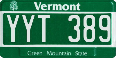VT license plate YYT389