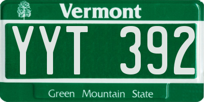 VT license plate YYT392