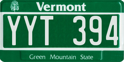 VT license plate YYT394