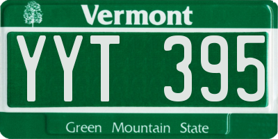 VT license plate YYT395