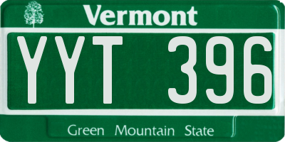 VT license plate YYT396