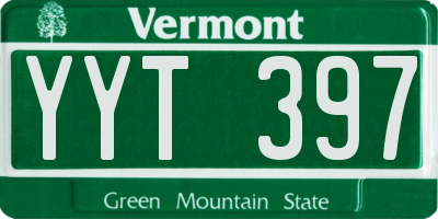VT license plate YYT397