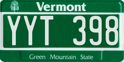 VT license plate YYT398