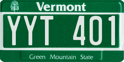 VT license plate YYT401