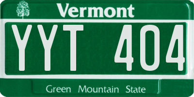 VT license plate YYT404