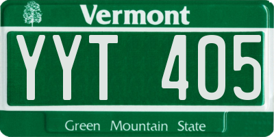 VT license plate YYT405
