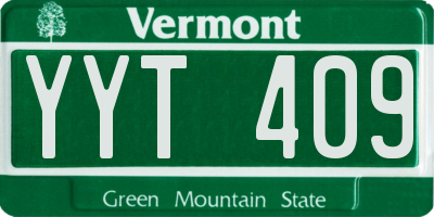 VT license plate YYT409