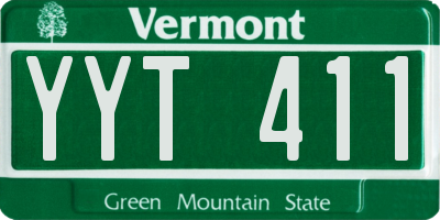 VT license plate YYT411