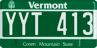 VT license plate YYT413