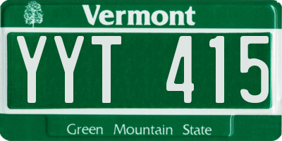 VT license plate YYT415