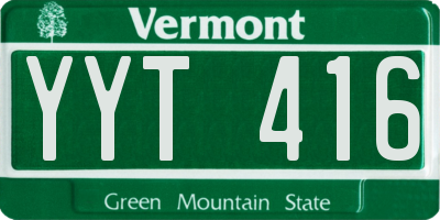 VT license plate YYT416