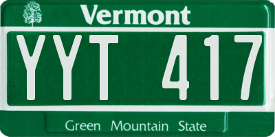 VT license plate YYT417
