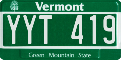 VT license plate YYT419