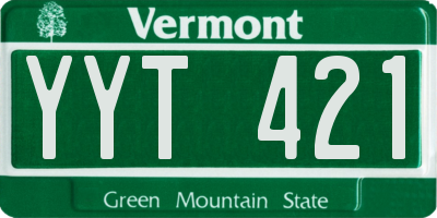 VT license plate YYT421