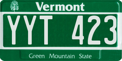 VT license plate YYT423