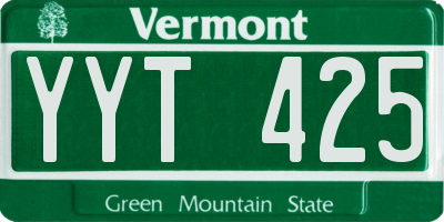 VT license plate YYT425
