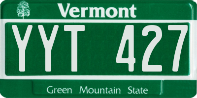 VT license plate YYT427