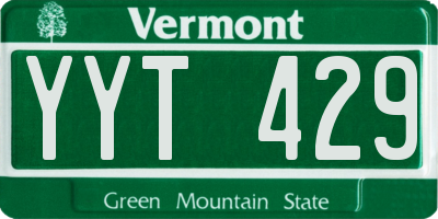 VT license plate YYT429
