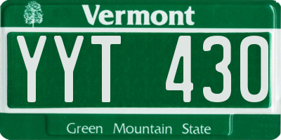 VT license plate YYT430