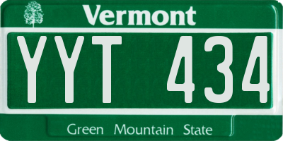 VT license plate YYT434