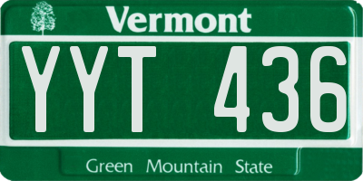 VT license plate YYT436
