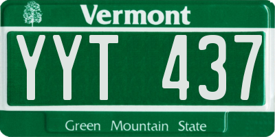 VT license plate YYT437