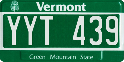 VT license plate YYT439