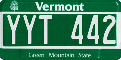 VT license plate YYT442