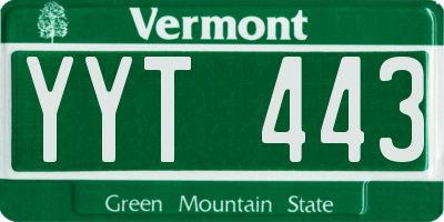 VT license plate YYT443