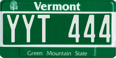 VT license plate YYT444